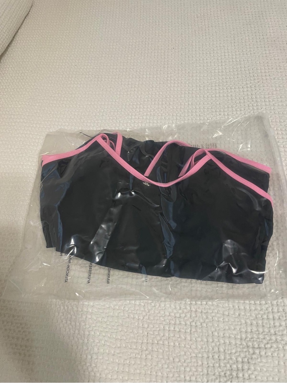 CHANEL Black Bandeau Swimsuit with Pink Trim - Picture 4 of 4